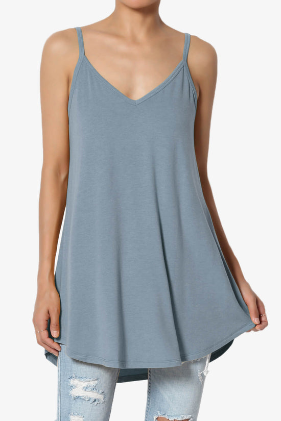 Chelsea Scoop & V Neck Flared Camisole Top CEMENT_1