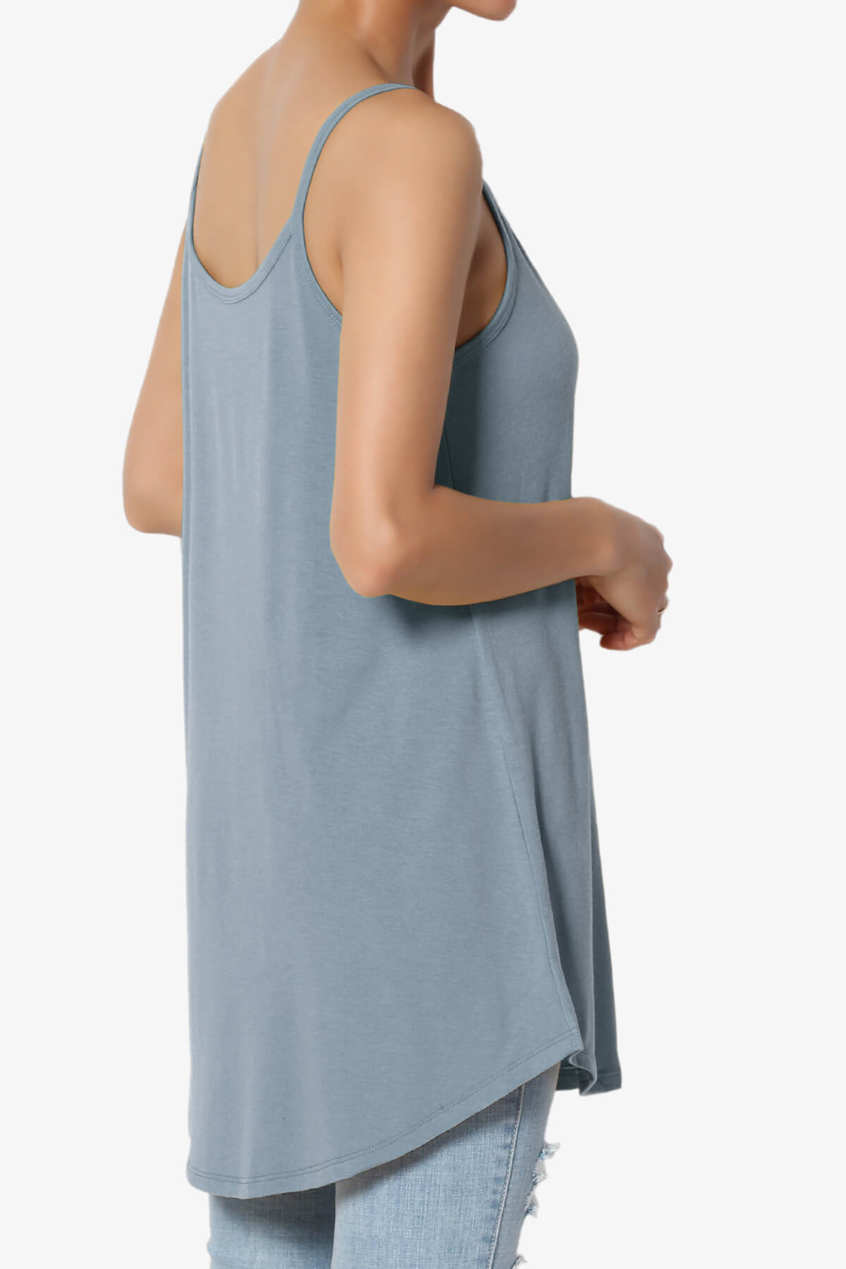 Chelsea Scoop & V Neck Flared Camisole Top CEMENT_4