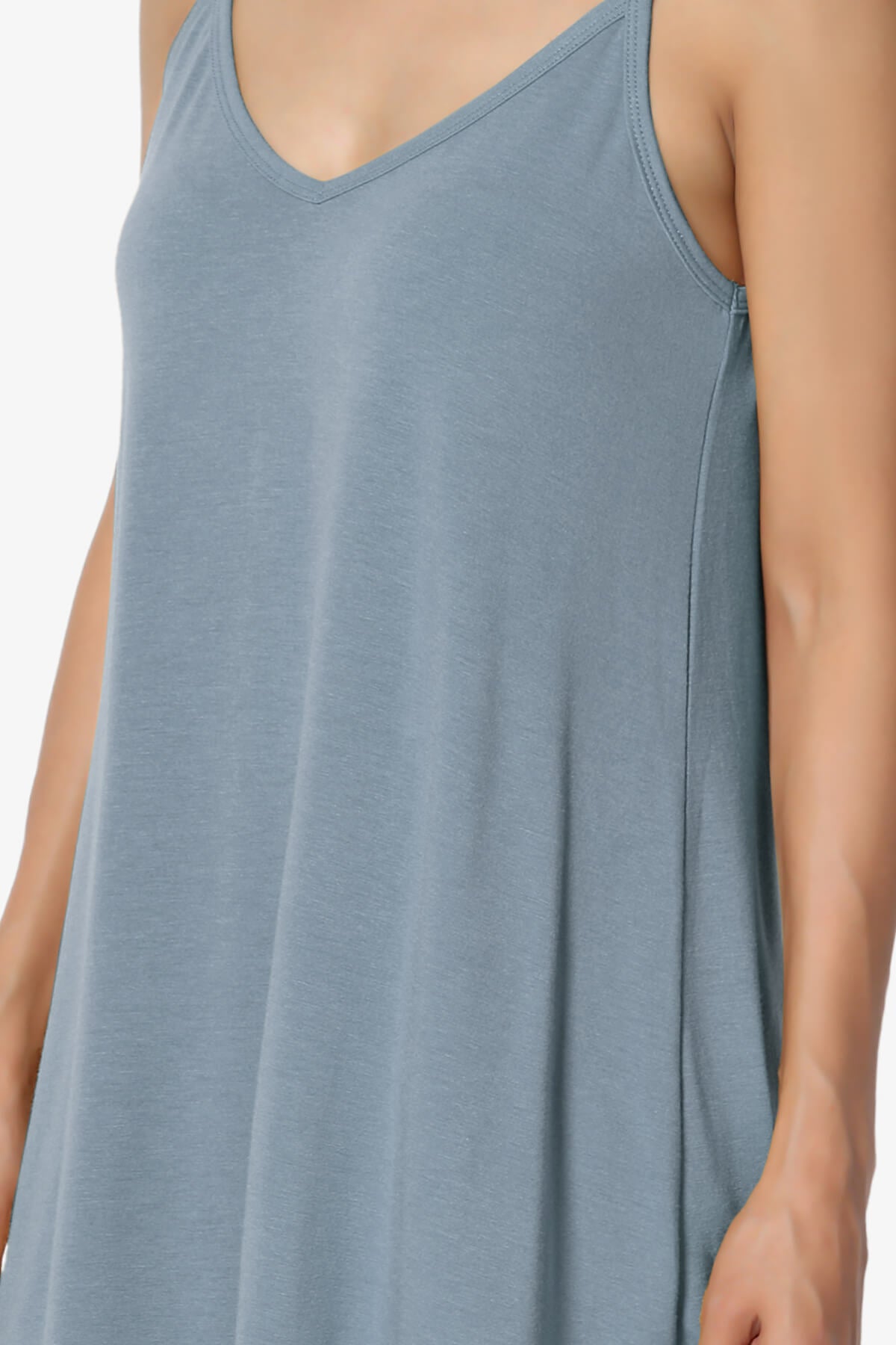 Chelsea Scoop & V Neck Flared Camisole Top CEMENT_5