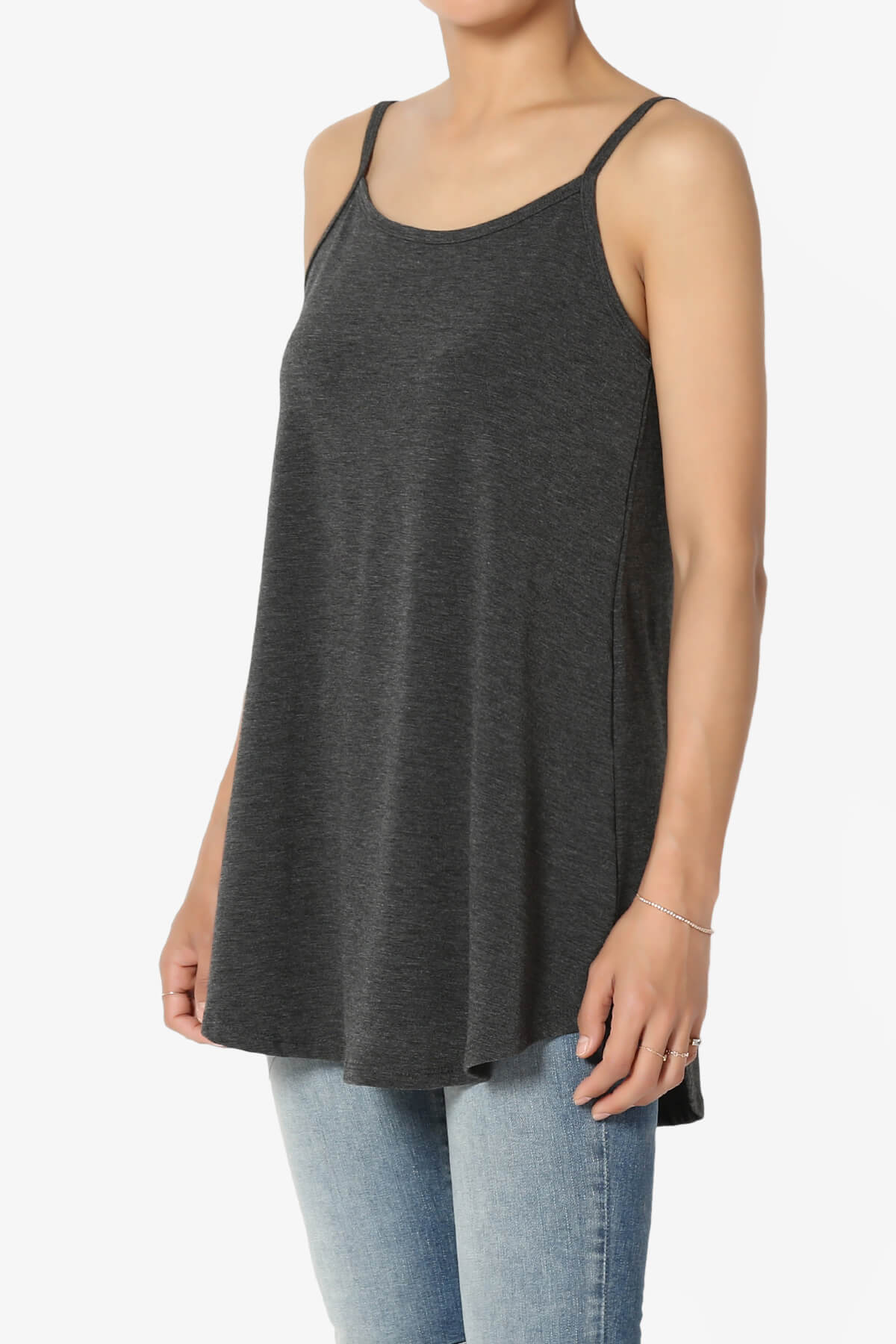 Load image into Gallery viewer, Chelsea Scoop &amp;amp; V Neck Flared Camisole Top CHARCOAL_3
