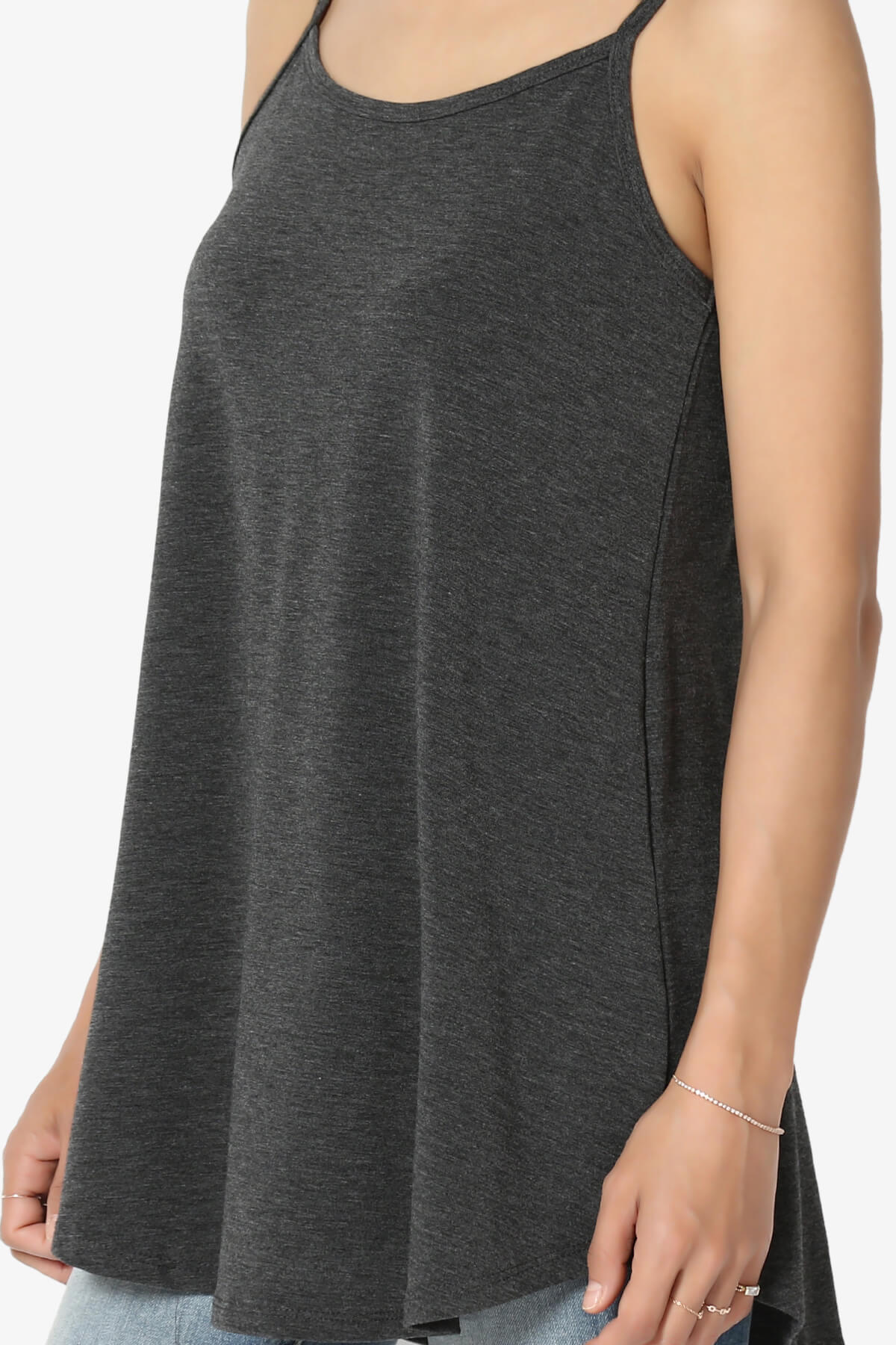 Load image into Gallery viewer, Chelsea Scoop &amp;amp; V Neck Flared Camisole Top CHARCOAL_5
