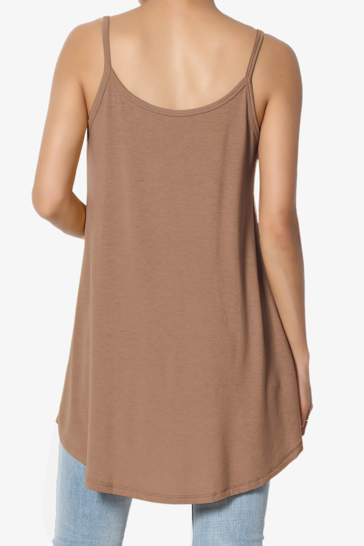 Chelsea Scoop & V Neck Flared Camisole Top COCOA_2