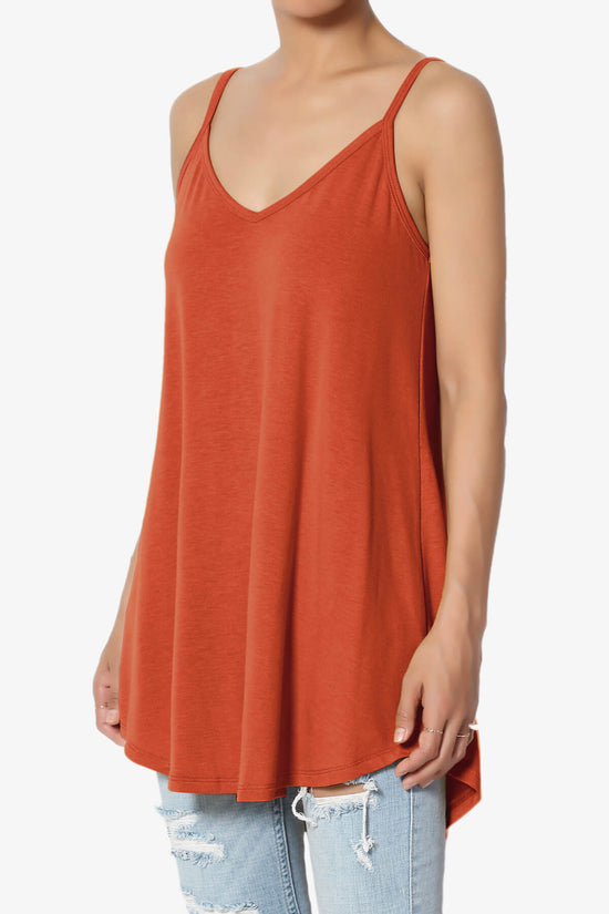Chelsea Scoop & V Neck Flared Camisole Top COPPER_3