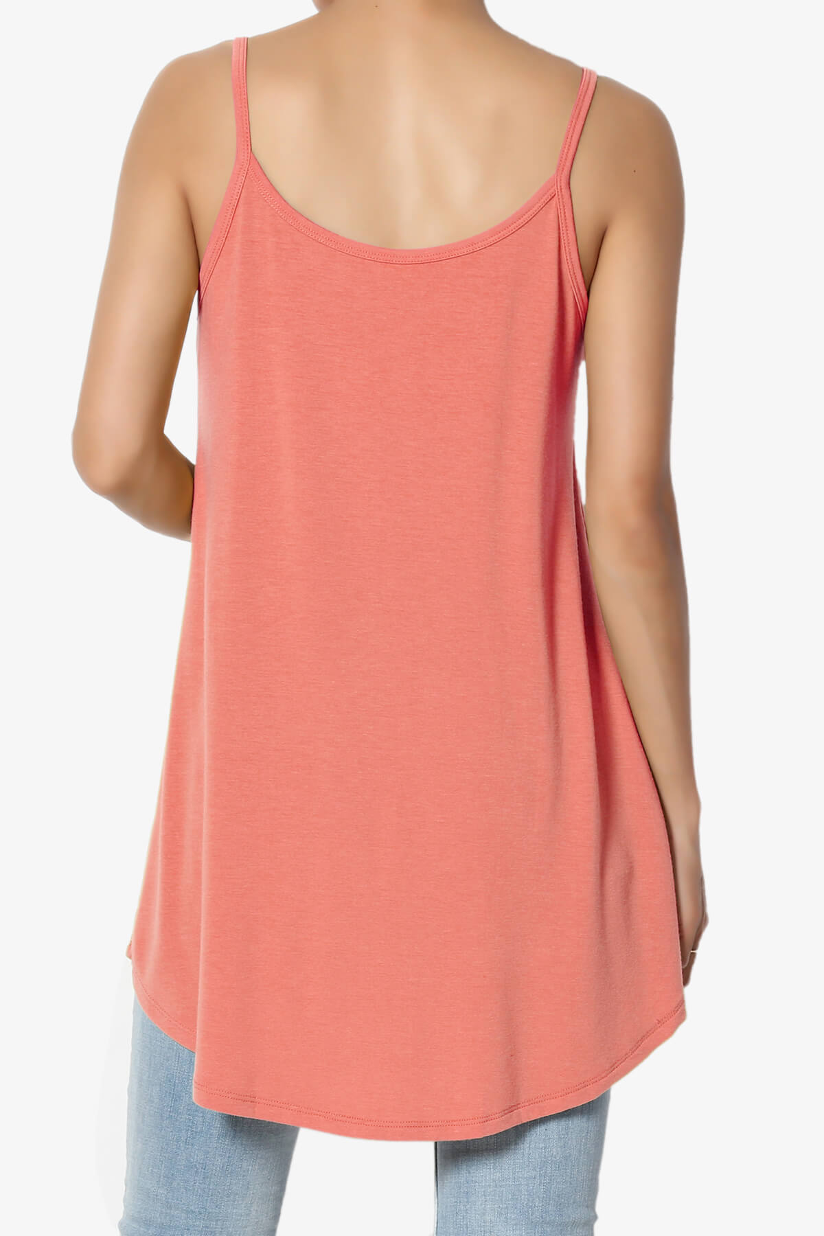 Chelsea Scoop & V Neck Flared Camisole Top CORAL_2