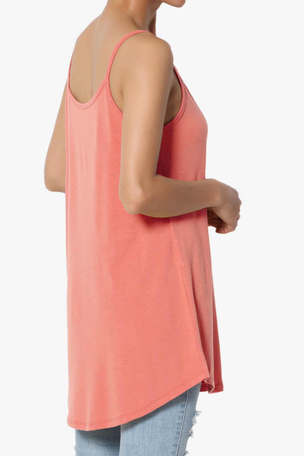 Load image into Gallery viewer, Chelsea Scoop &amp;amp; V Neck Flared Camisole Top CORAL_4
