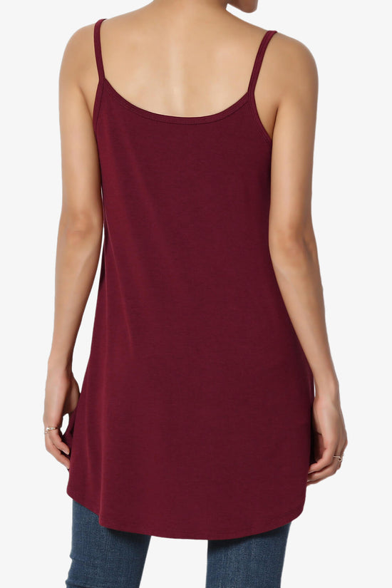 Chelsea Scoop & V Neck Flared Camisole Top DARK BURGUNDY_2