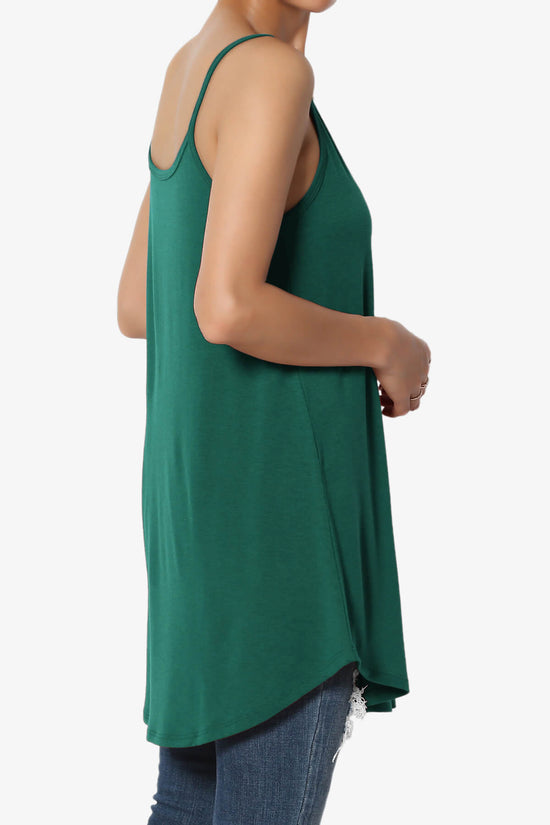 Chelsea Scoop & V Neck Flared Camisole Top DARK GREEN_4