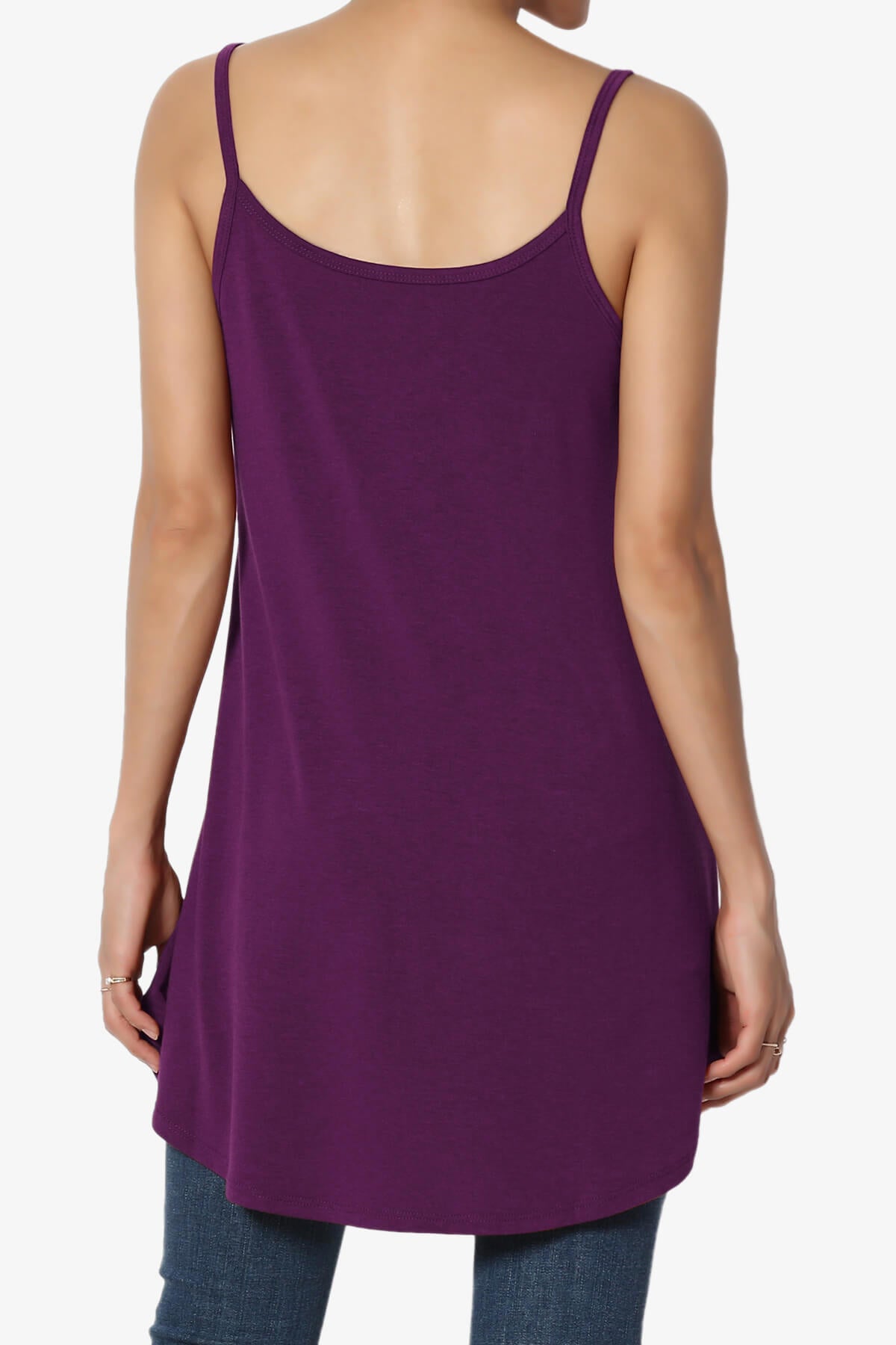 Chelsea Scoop & V Neck Flared Camisole Top DARK PLUM_2