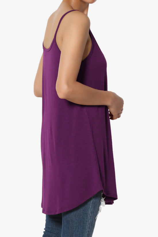 Chelsea Scoop & V Neck Flared Camisole Top DARK PLUM_4