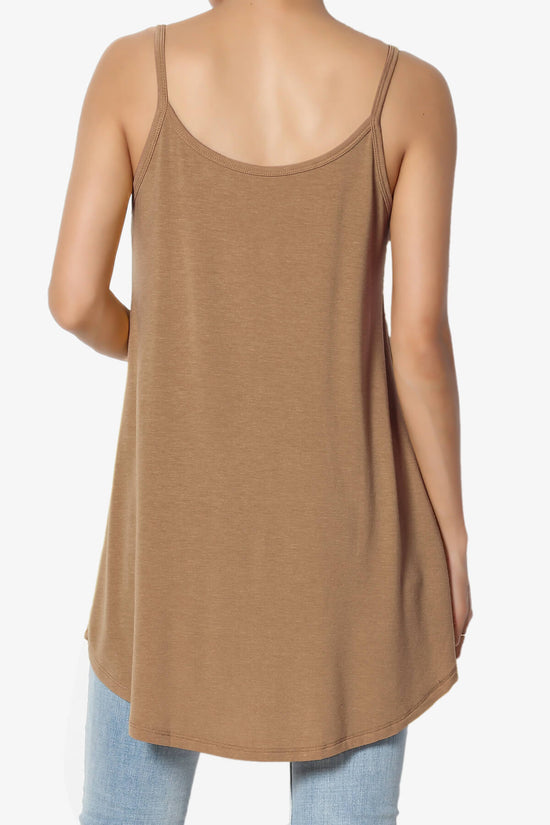 Chelsea Scoop & V Neck Flared Camisole Top DEEP CAMEL_2