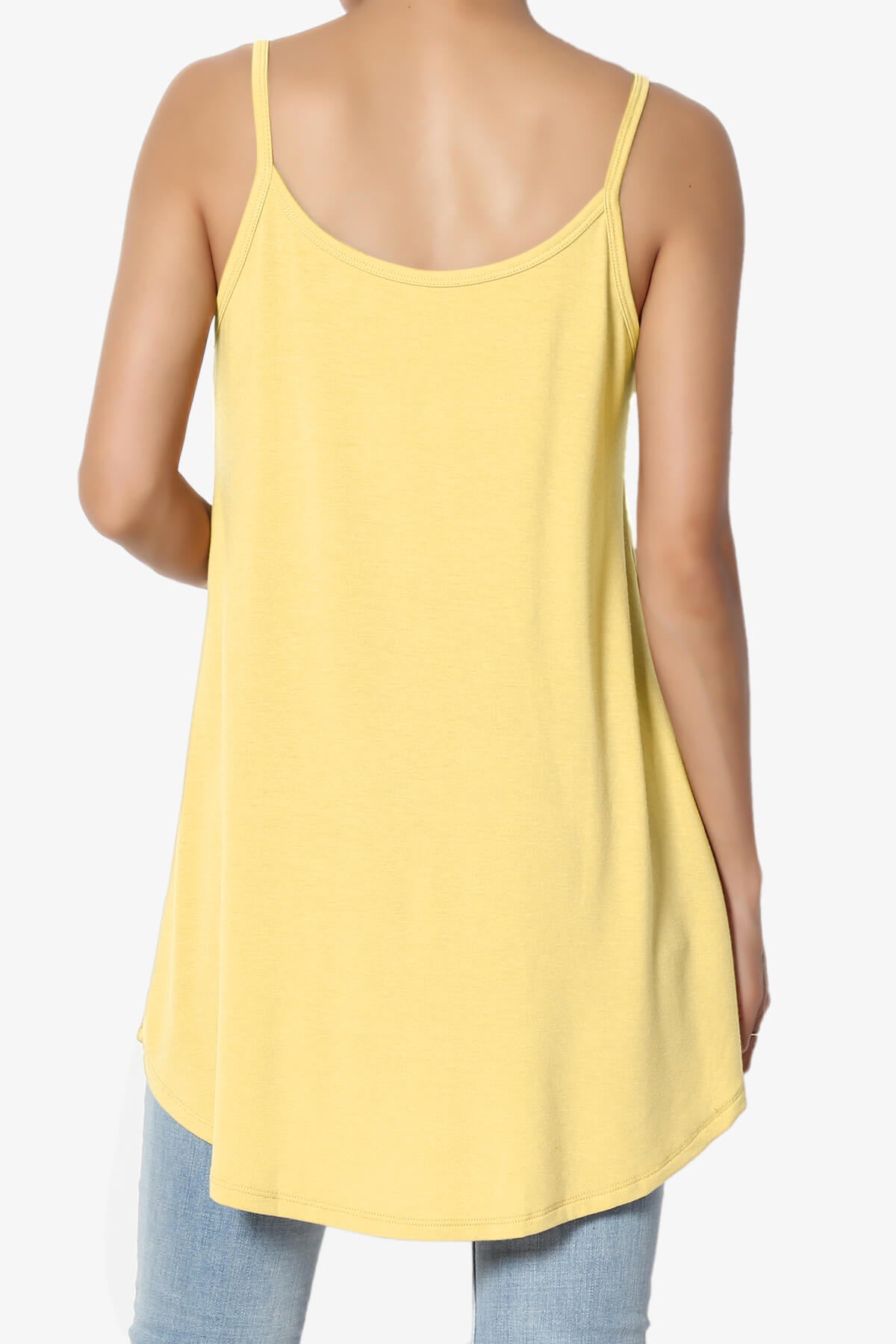 Chelsea Scoop & V Neck Flared Camisole Top DUSTY BANANA_2