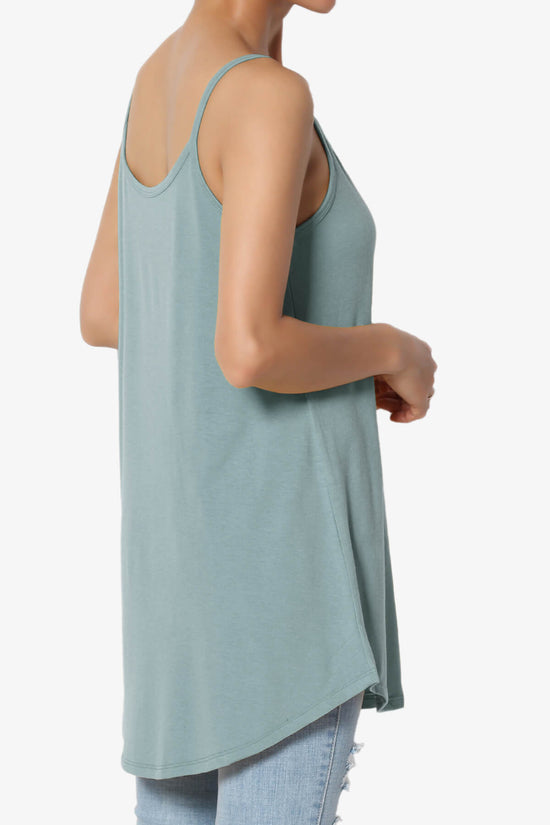 Chelsea Scoop & V Neck Flared Camisole Top DUSTY BLUE_4