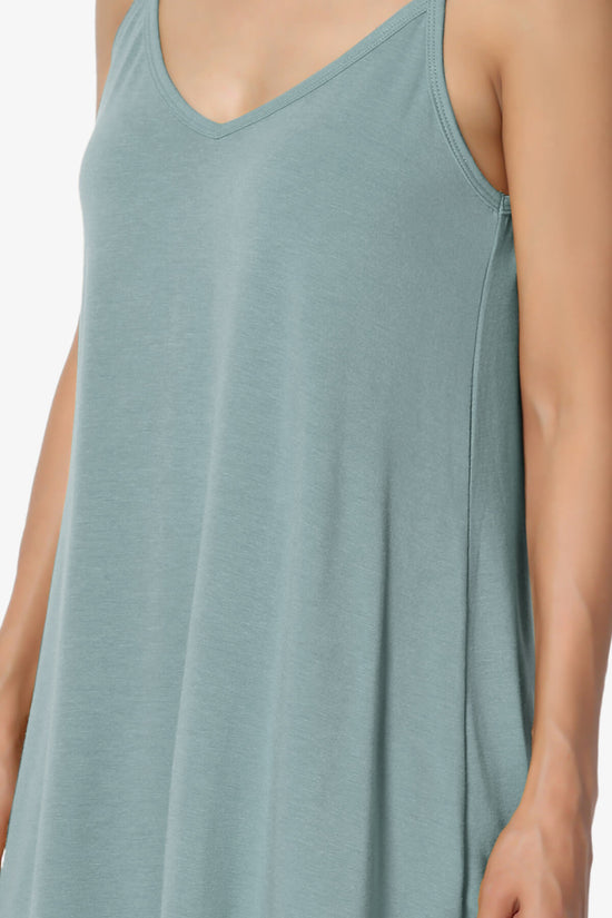 Chelsea Scoop & V Neck Flared Camisole Top DUSTY BLUE_5