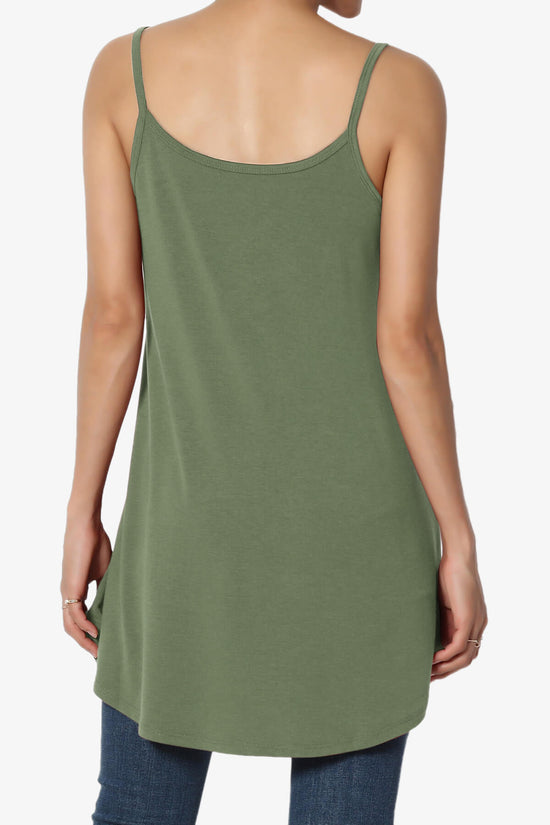 Chelsea Scoop & V Neck Flared Camisole Top DUSTY OLIVE_2
