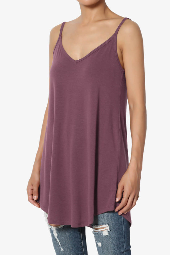 Chelsea Scoop & V Neck Flared Camisole Top DUSTY PLUM_3