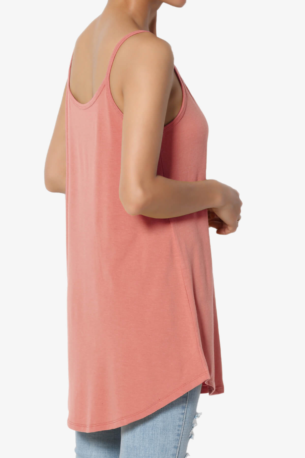 Chelsea Scoop & V Neck Flared Camisole Top DUSTY ROSE_4