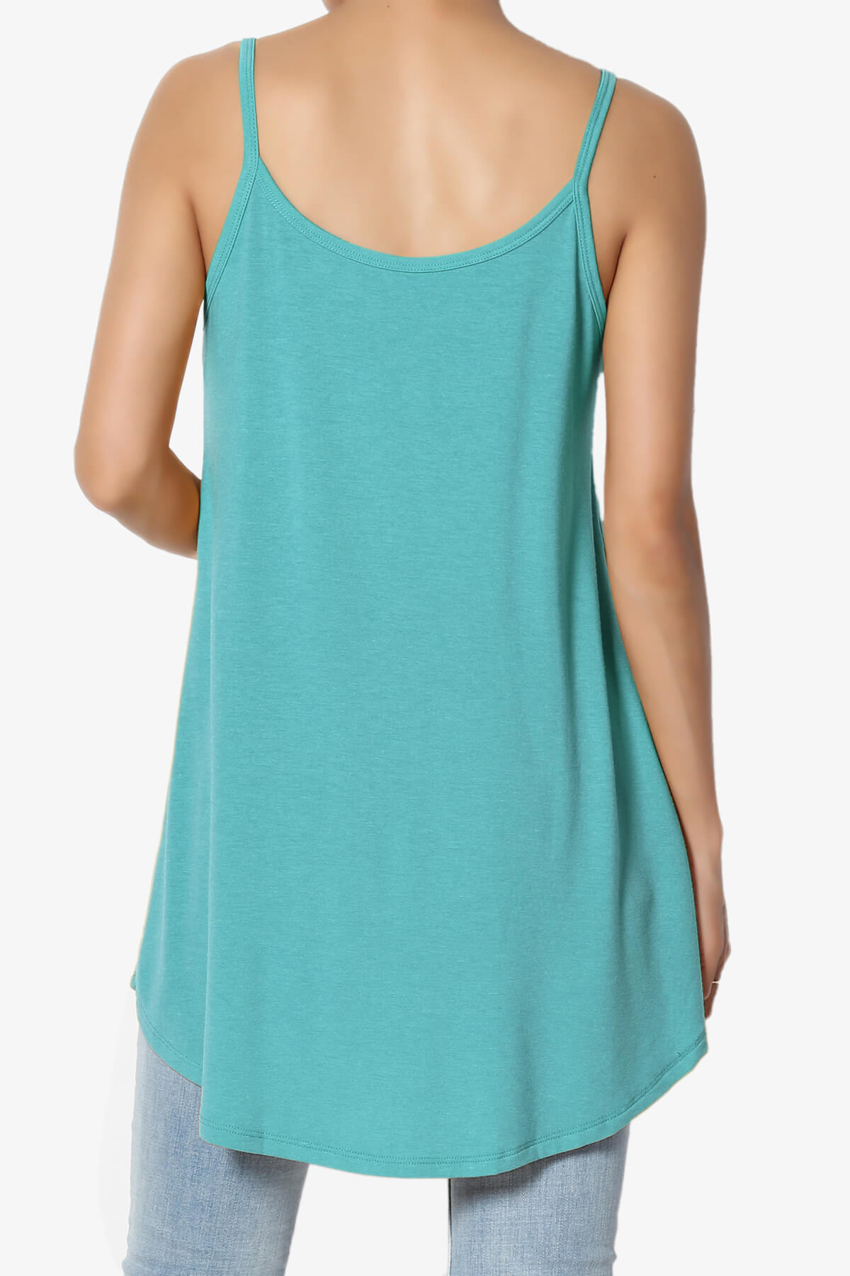 Chelsea Scoop & V Neck Flared Camisole Top DUSTY TEAL_2