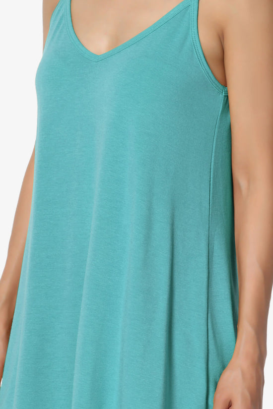 Chelsea Scoop & V Neck Flared Camisole Top DUSTY TEAL_5