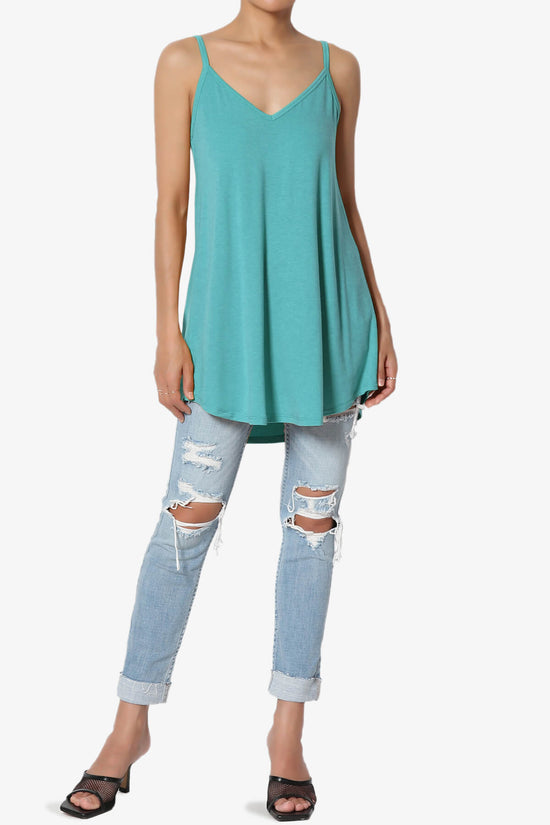 Chelsea Scoop & V Neck Flared Camisole Top DUSTY TEAL_6
