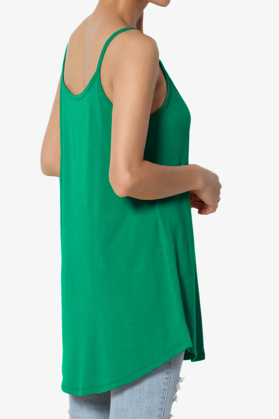 Chelsea Scoop & V Neck Flared Camisole Top FOREST GREEN_4