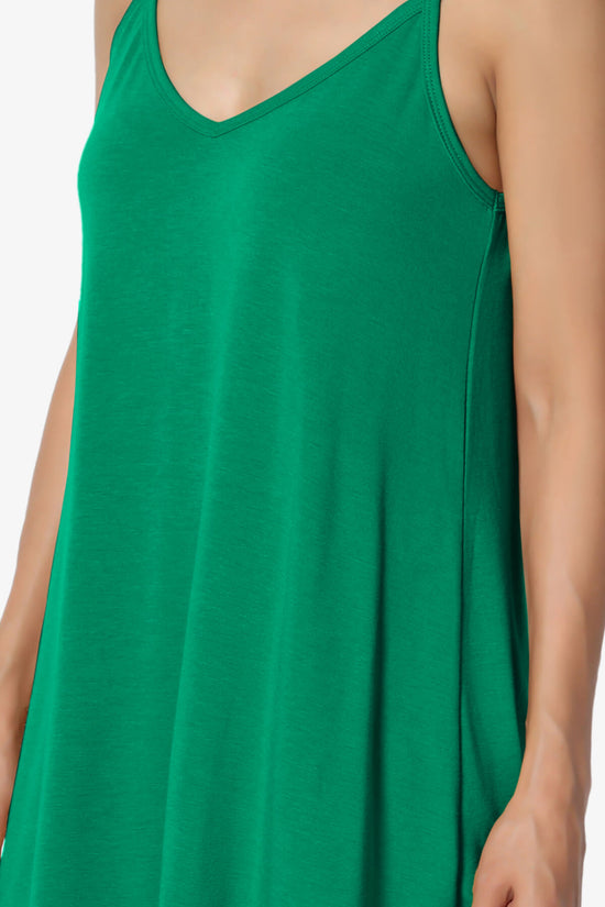 Chelsea Scoop & V Neck Flared Camisole Top FOREST GREEN_5