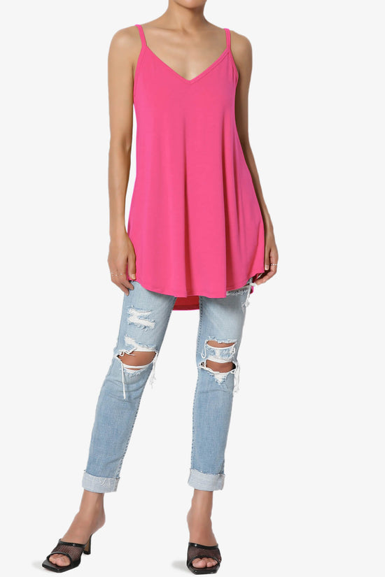 Chelsea Scoop & V Neck Flared Camisole Top FUCHSIA_6