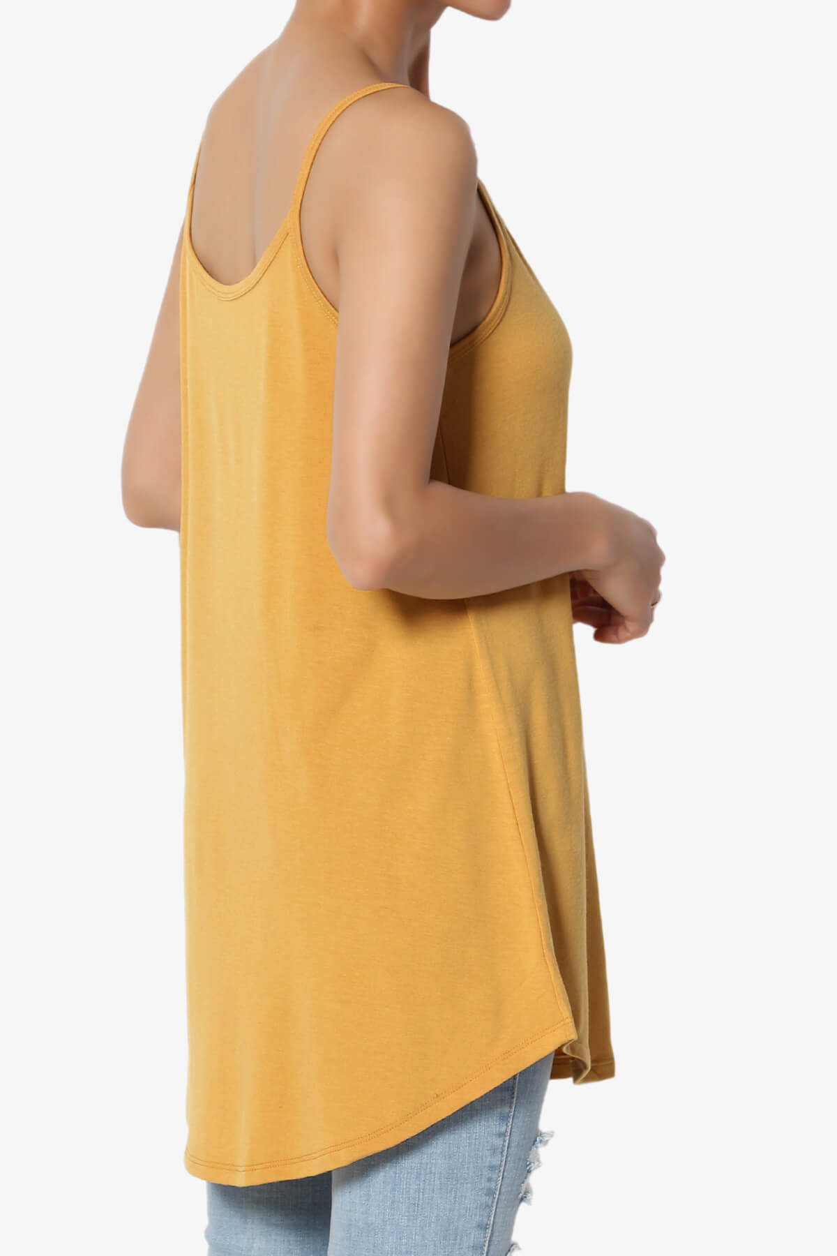 Chelsea Scoop & V Neck Flared Camisole Top GOLDEN MUSTARD_4