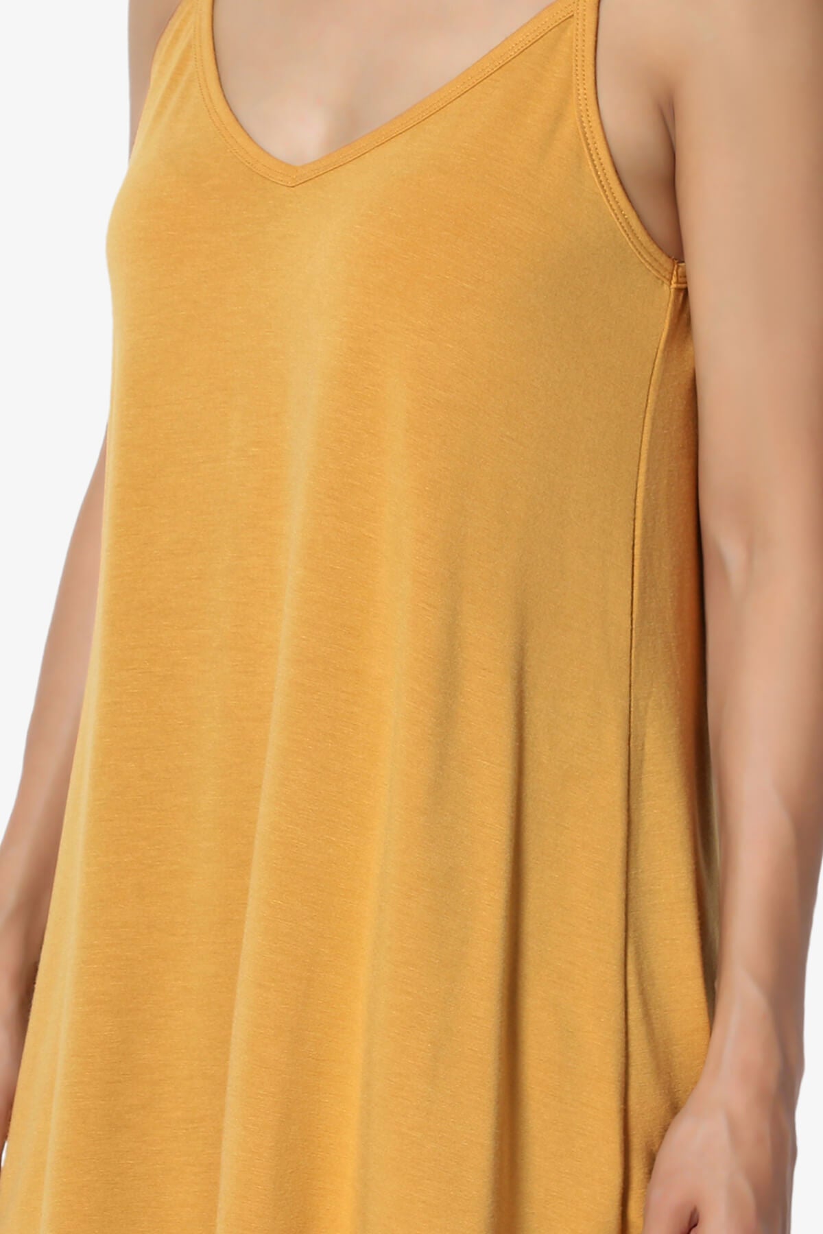 Chelsea Scoop & V Neck Flared Camisole Top GOLDEN MUSTARD_5