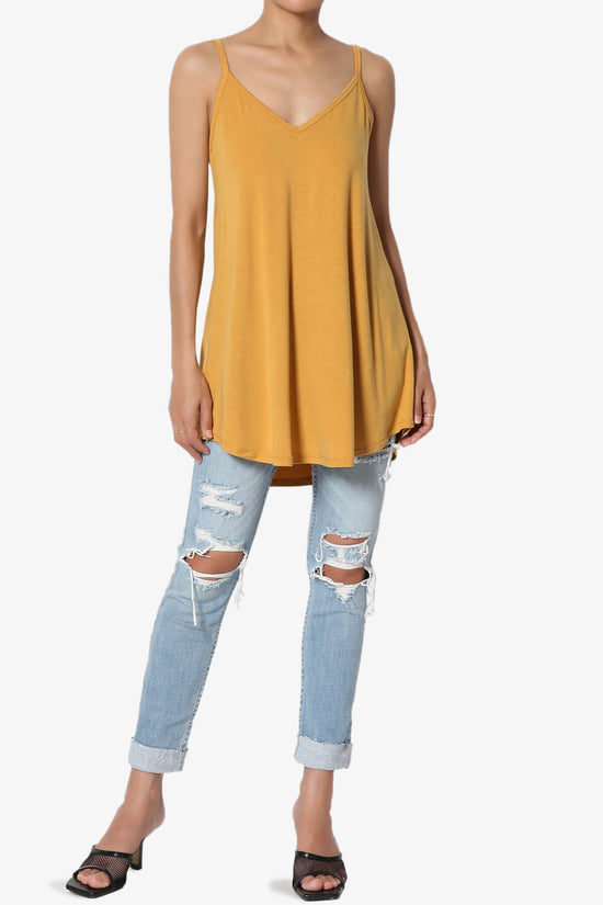 Load image into Gallery viewer, Chelsea Scoop &amp;amp; V Neck Flared Camisole Top GOLDEN MUSTARD_6

