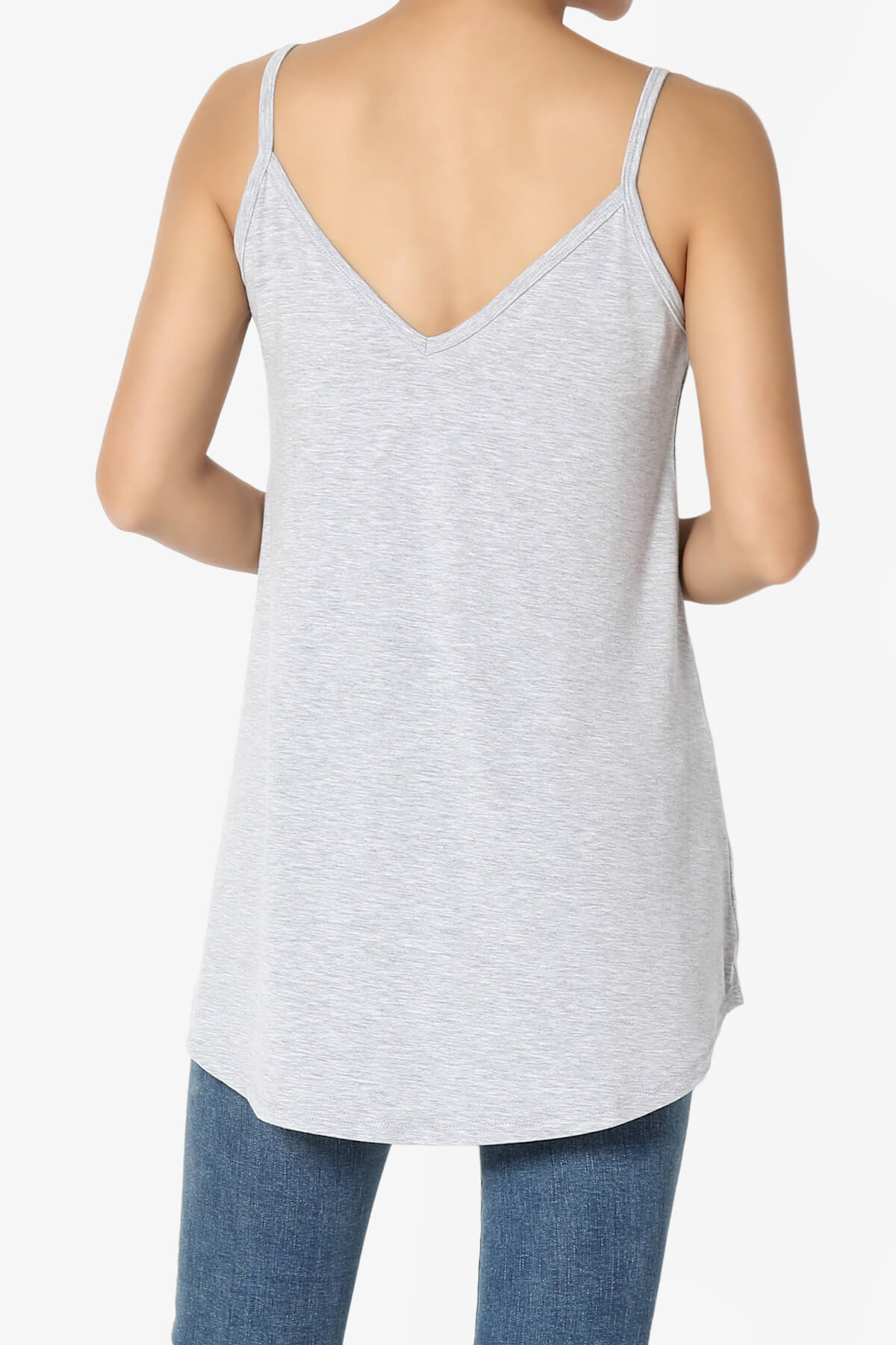 Load image into Gallery viewer, Chelsea Scoop &amp;amp; V Neck Flared Camisole Top HEATHER GREY_2
