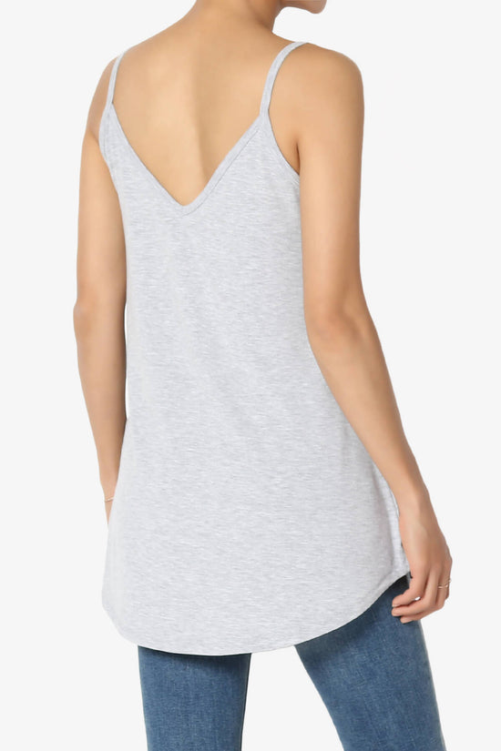 Chelsea Scoop & V Neck Flared Camisole Top HEATHER GREY_4