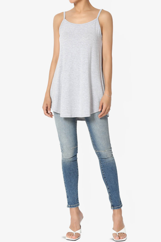 Chelsea Scoop & V Neck Flared Camisole Top HEATHER GREY_6