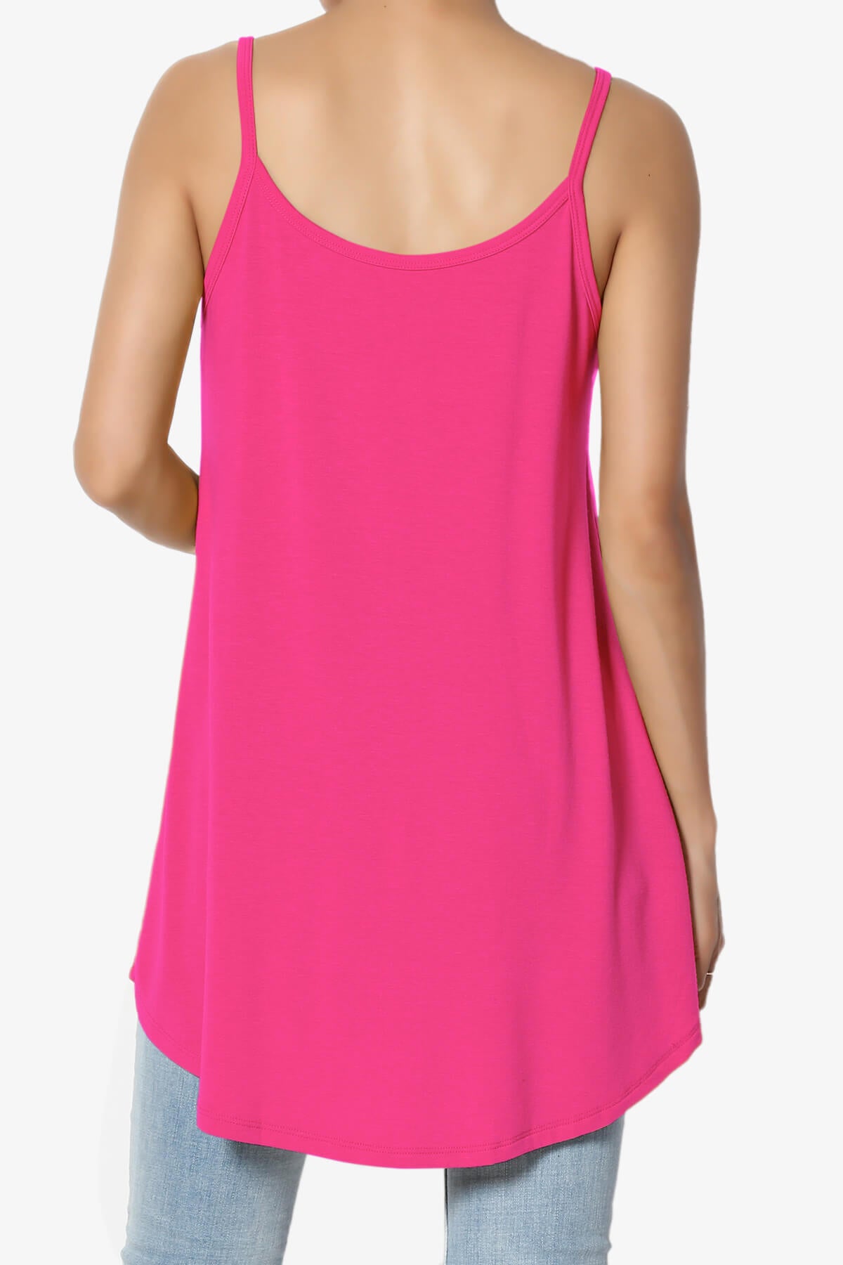 Load image into Gallery viewer, Chelsea Scoop &amp;amp; V Neck Flared Camisole Top HOT PINK_2
