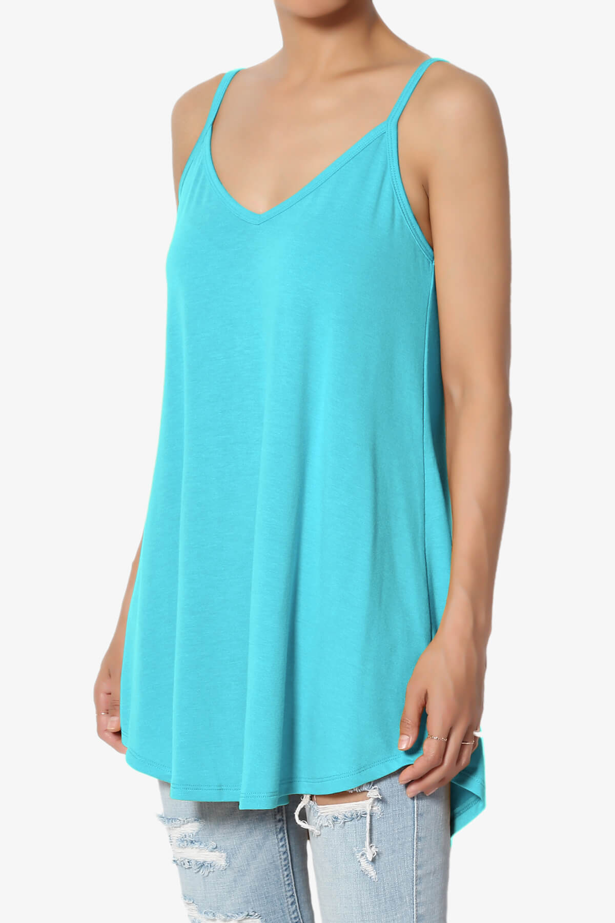 Load image into Gallery viewer, Chelsea Scoop &amp;amp; V Neck Flared Camisole Top ICE BLUE_3
