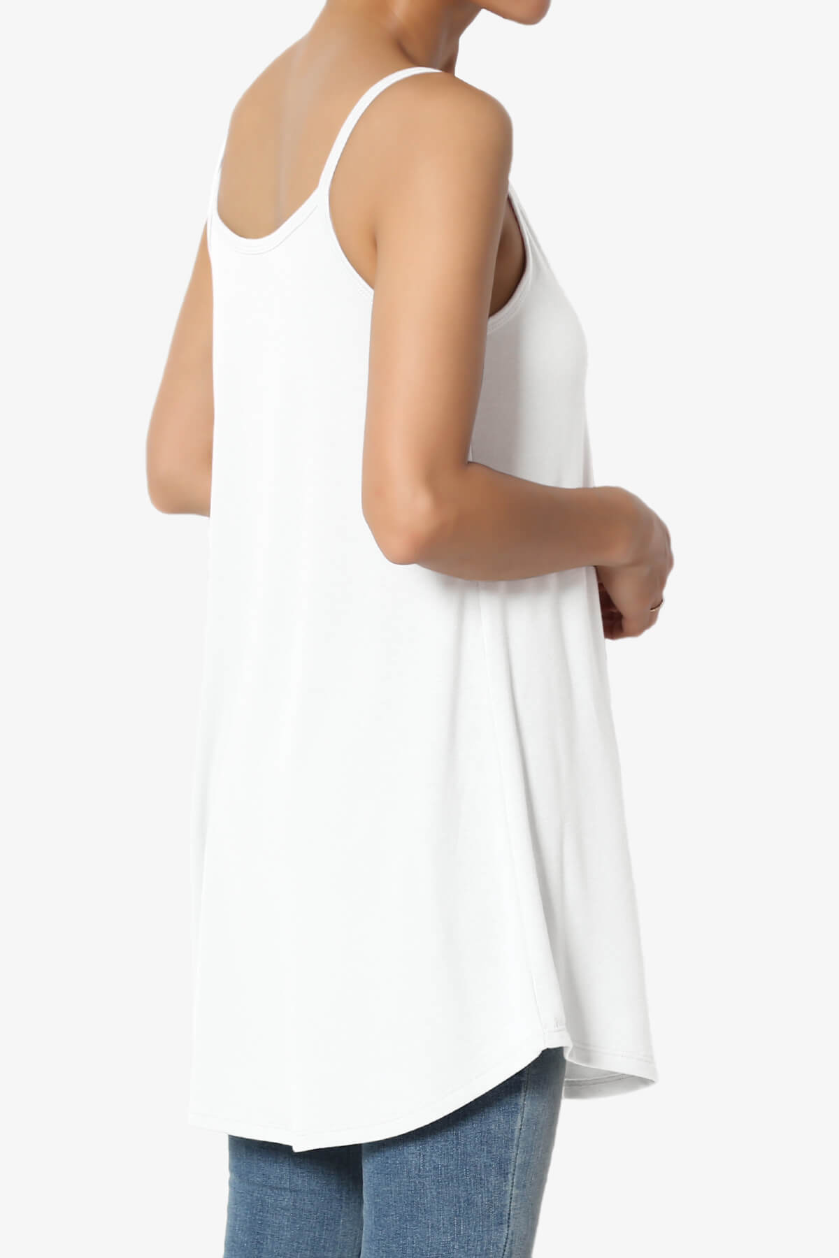 Chelsea Scoop & V Neck Flared Camisole Top IVORY_4