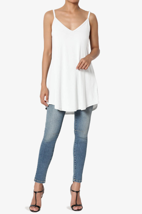 Chelsea Scoop & V Neck Flared Camisole Top IVORY_6