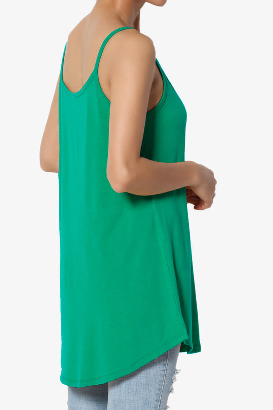 Chelsea Scoop & V Neck Flared Camisole Top KELLY GREEN_4
