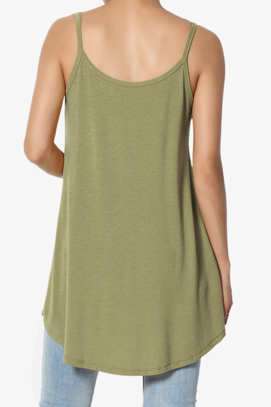 Chelsea Scoop & V Neck Flared Camisole Top KHAKI GREEN_2