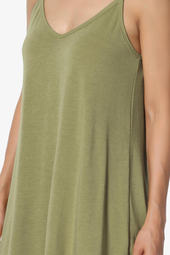 Chelsea Scoop & V Neck Flared Camisole Top KHAKI GREEN_5