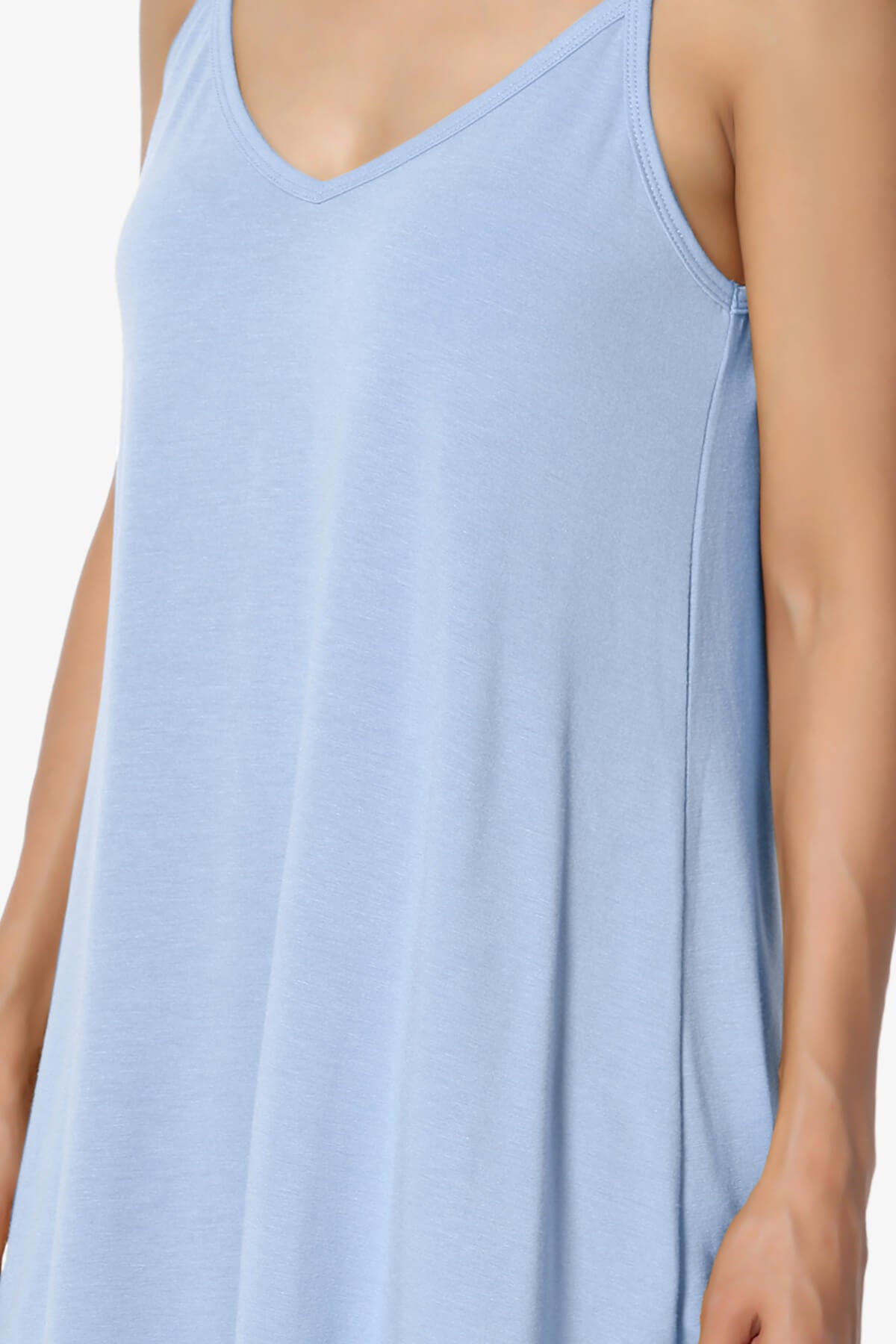 Load image into Gallery viewer, Chelsea Scoop &amp;amp; V Neck Flared Camisole Top LIGHT BLUE_5
