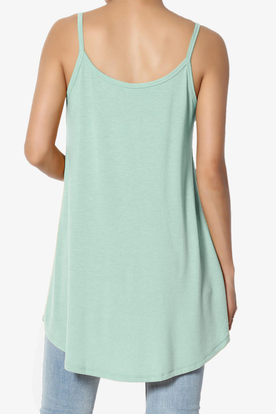 Chelsea Scoop & V Neck Flared Camisole Top LIGHT GREEN_2
