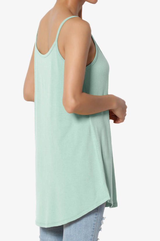 Chelsea Scoop & V Neck Flared Camisole Top LIGHT GREEN_4