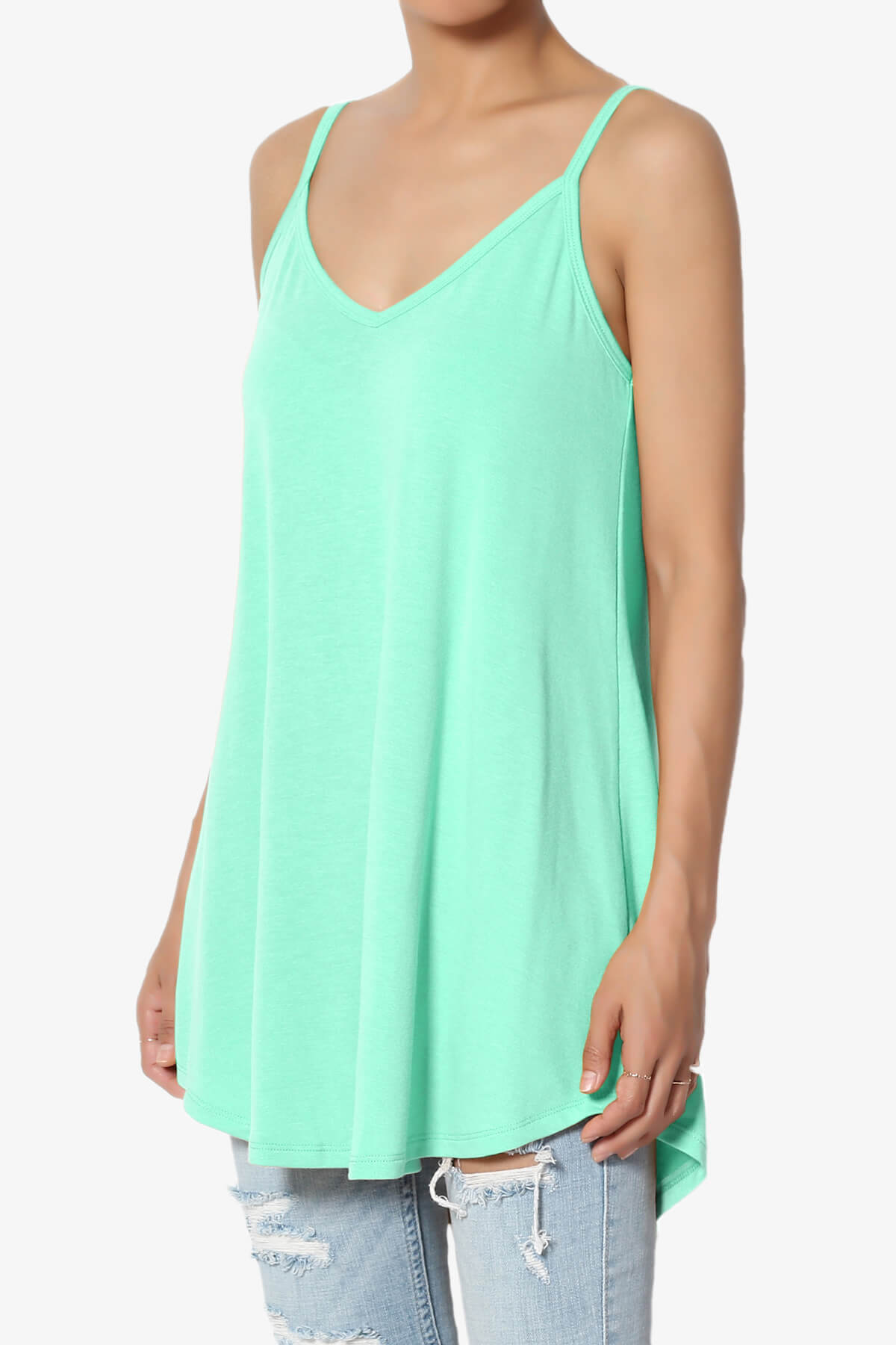 Chelsea Scoop & V Neck Flared Camisole Top MINT_3