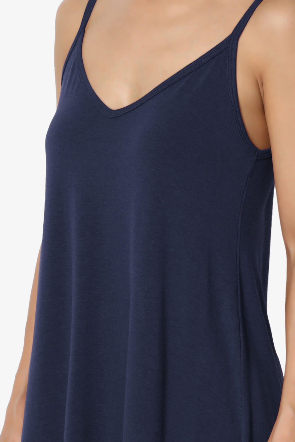 Chelsea Scoop & V Neck Flared Camisole Top NAVY_5