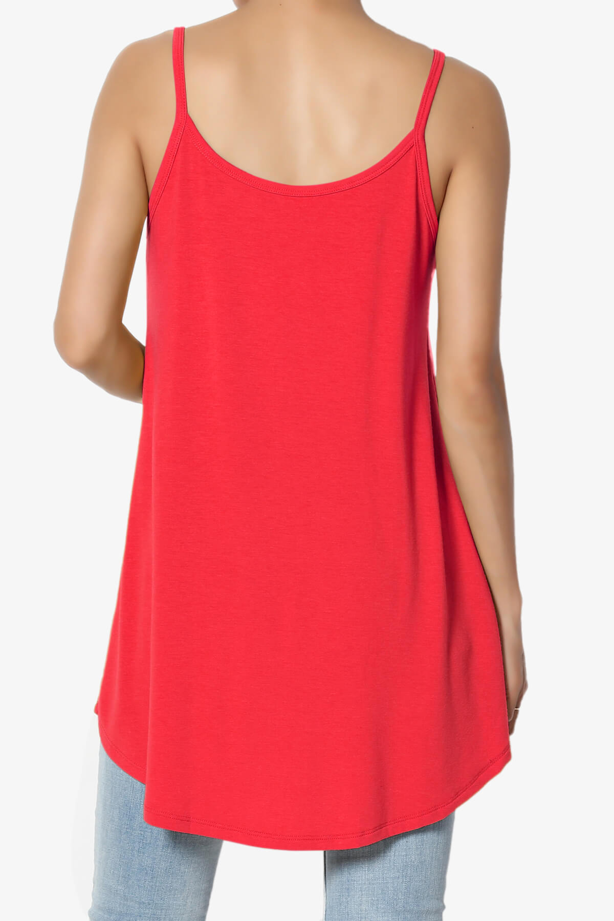 Chelsea Scoop & V Neck Flared Camisole Top RED_2