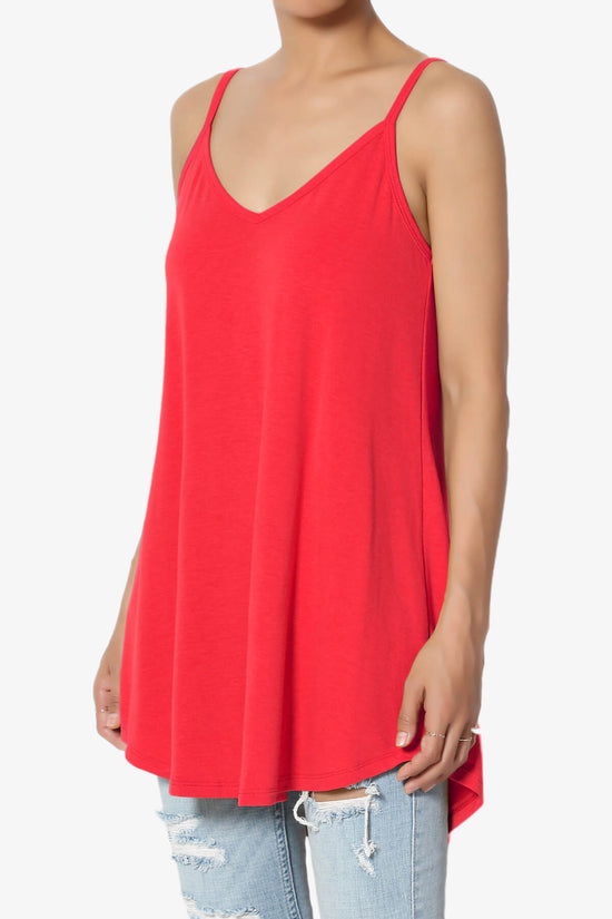 Chelsea Scoop & V Neck Flared Camisole Top RED_3