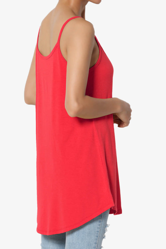 Chelsea Scoop & V Neck Flared Camisole Top RED_4