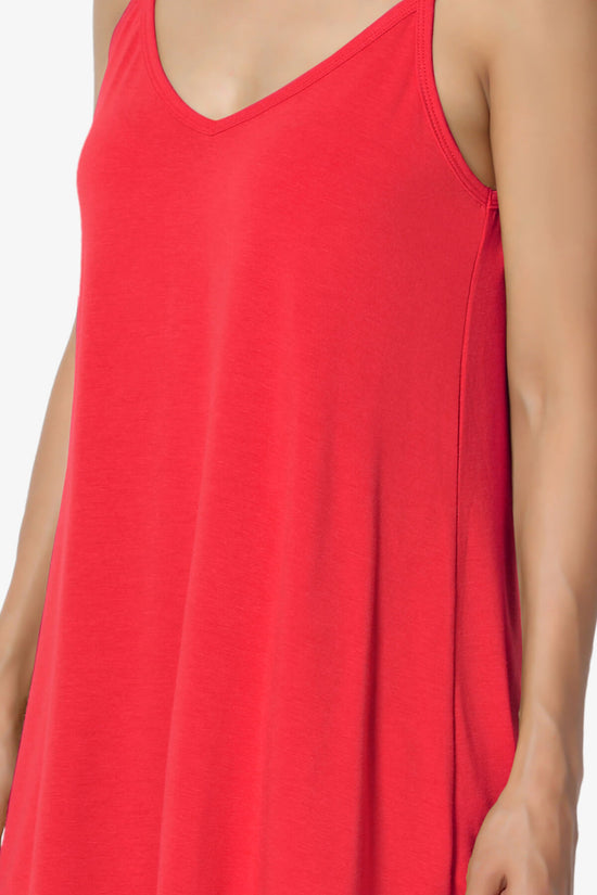 Chelsea Scoop & V Neck Flared Camisole Top RED_5