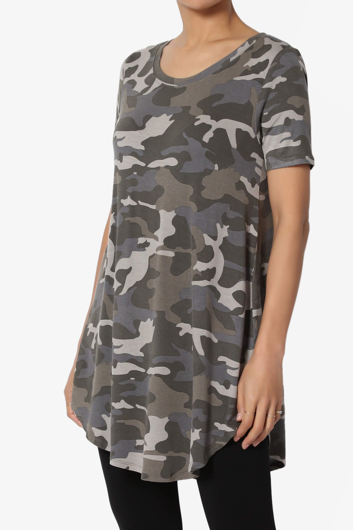 Load image into Gallery viewer, Quintana Camo Boat Neck Short Sleeve Top DUSTY OLIVE_3
