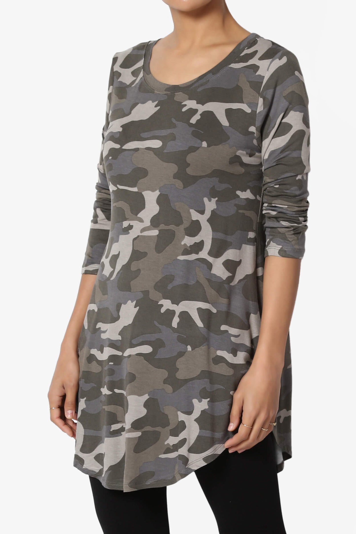 Load image into Gallery viewer, Quintana Camo Boat Neck 3/4 Sleeve Top DUSTY OLIVE_3
